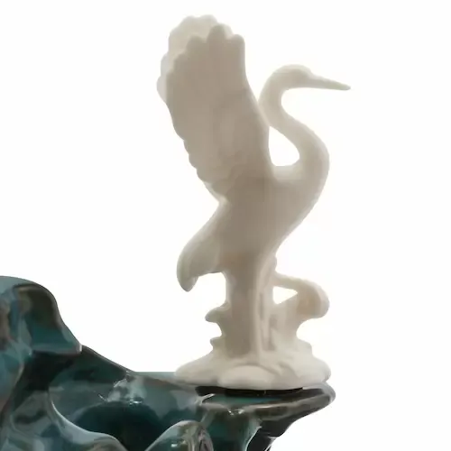 Tabletop Water Fountains Indoor Water Fall Decor for Meditation with Mist with Fake Plants